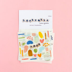 Set de rub-ons transferibles «Sobremesa»